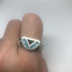 Vintage Turquoise Inlay southwestern mens ring